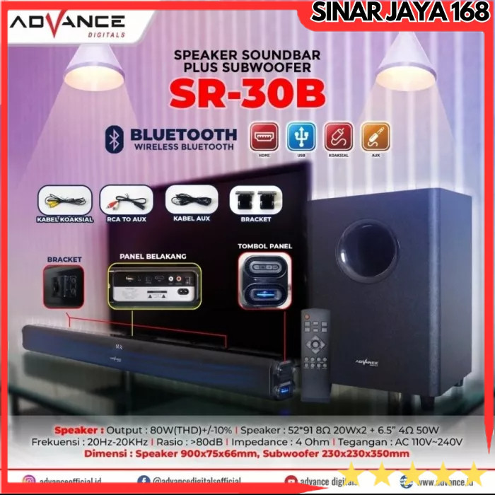 SPEAKER BLUETOOTH SOUND BAR PLUS SUBWOOFER ADVANCE SR30B /SR12 /SR 10 SR 10 12 30B