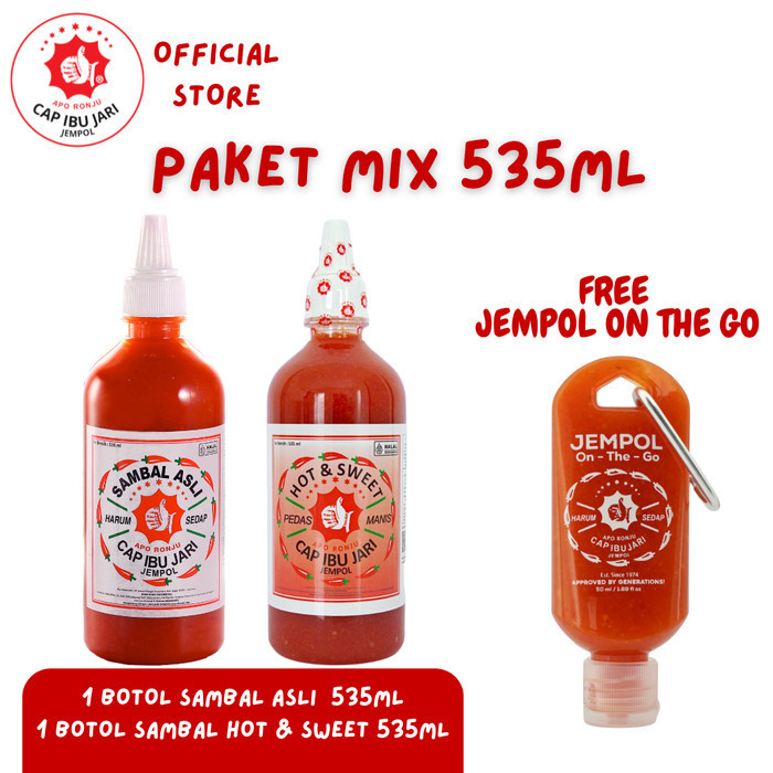 

Roux Sambal Cap Ibu Jari Jempol PAKET MIX 535ML FREE JEMPOL ON THE GO LIMIT