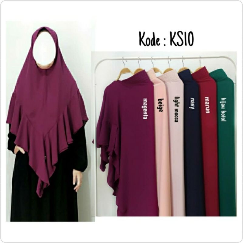 Terlaris ~[bisa COD] jilbab kerudung khimar instan syari dua layer bahan crepe /ceruti premium Hijab