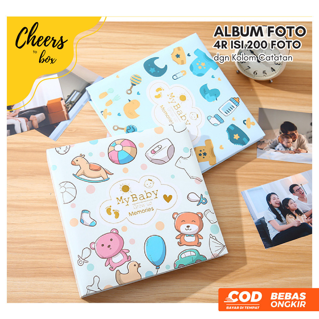 4R 200 Slot dengan Kolom Catatan / Buku Album Foto 4R Isi 200 Foto dengan Tambahan Kolom Notes / Buk