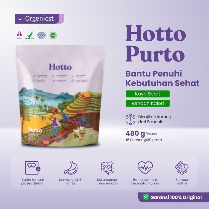 

hotto - hoto purto 1 pouch 16 sachet multigrain with oat & ubi ungu