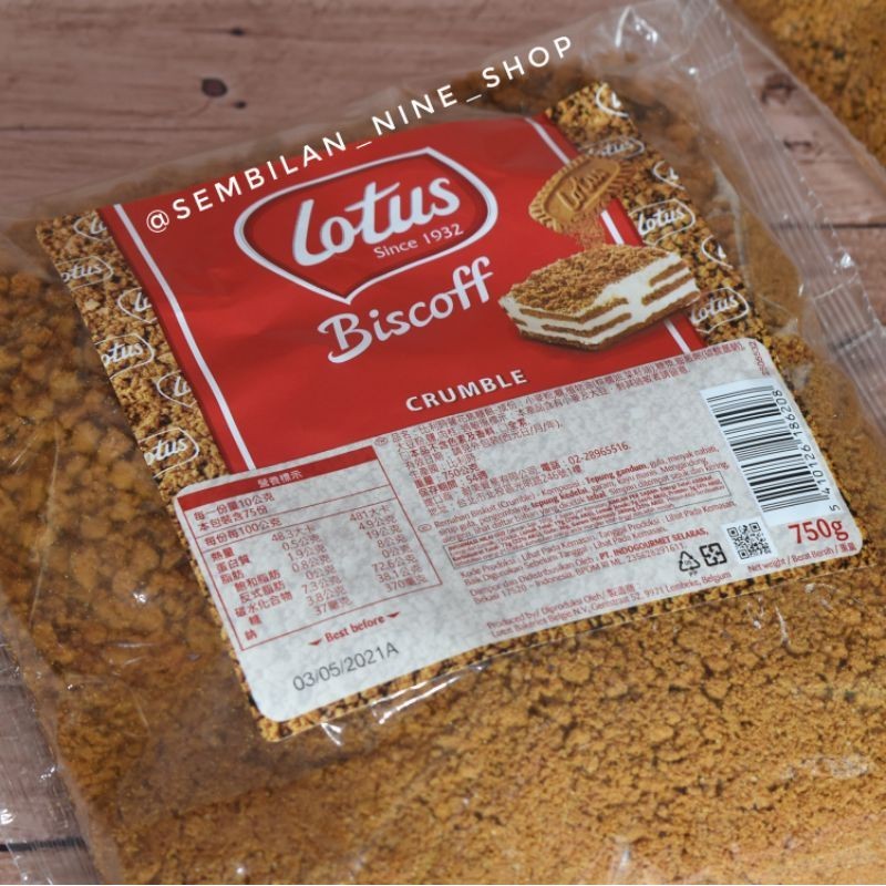 

Biscuit LOTUS Biscoff CRUMBLE 750 Gram Biskuit Remahan Cookie Crumbs