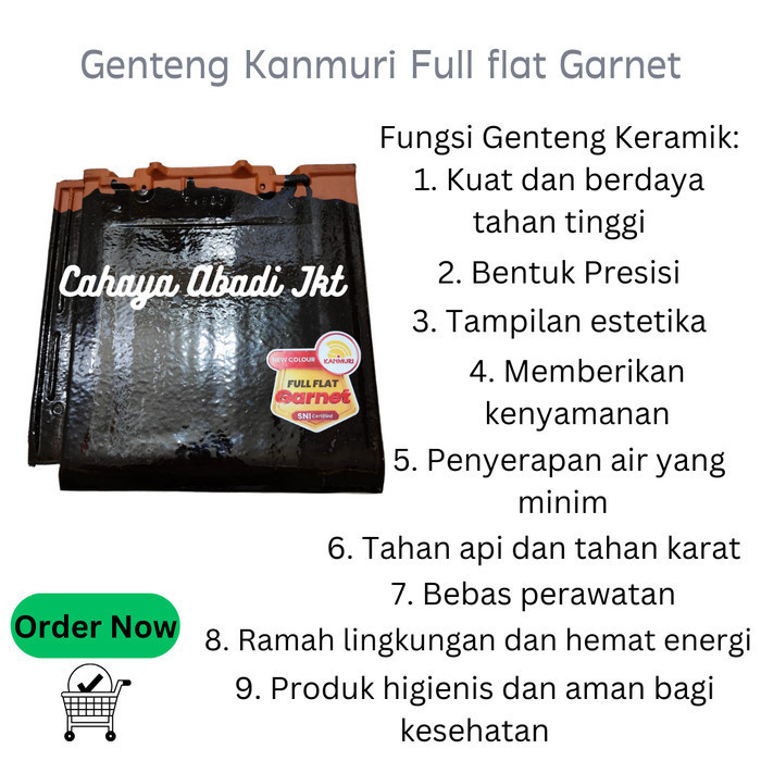 Genteng Keramik KANMURI FULL FLAT - Garnet