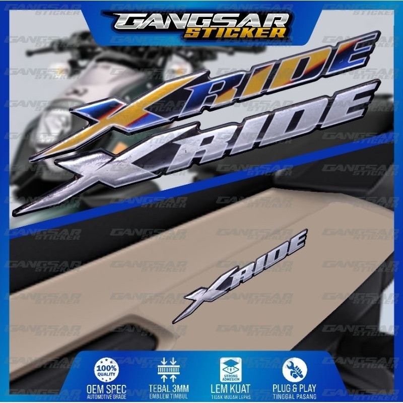 Emblem yamaha xride / emblem timbul yamaha xride / emblem titanium xride / stiker logo yamaha xride
