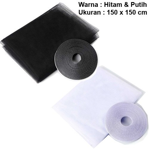 Jaring Tirai Kasa Anti Nyamuk Serangga Kelambu Jendela Rumah Kamar - 130x150cm, Putih