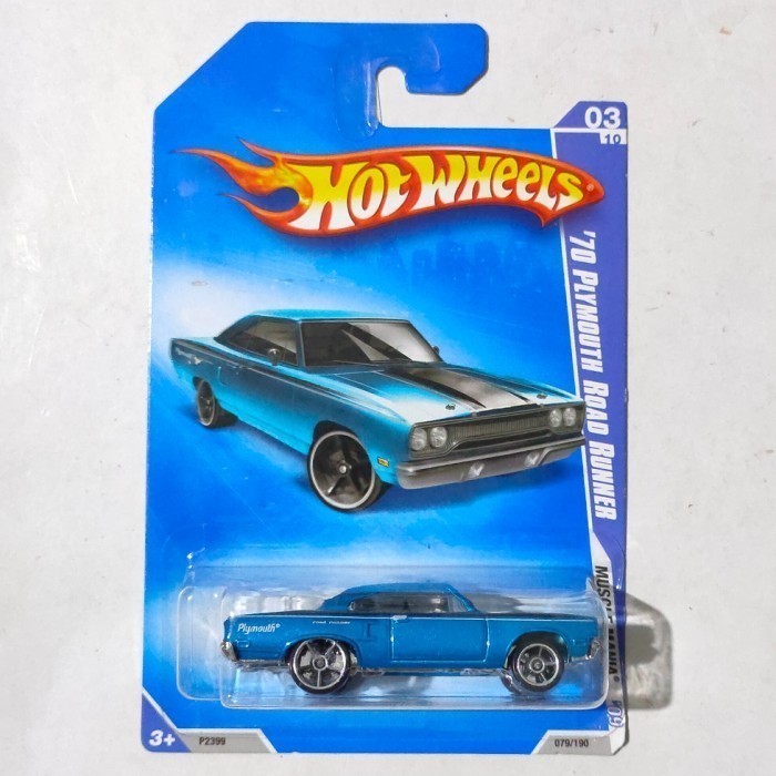 Hotwheels 70 Plymouth Road Runner biru
