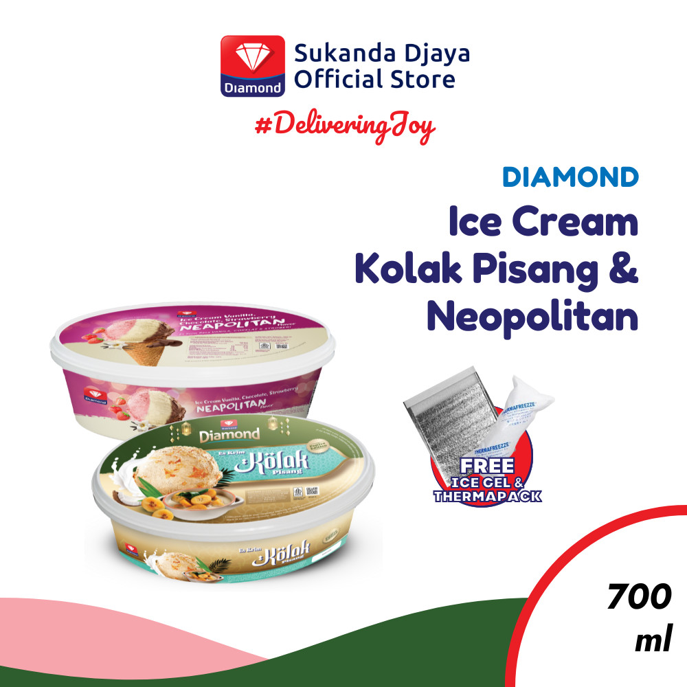 

Diamond Ice Cream Kolak Pisang + Neopolitan 700 Ml