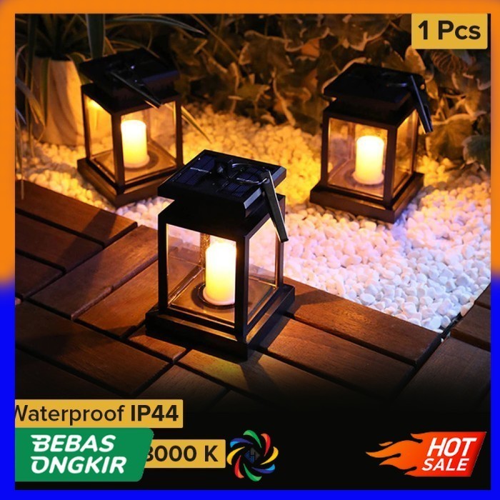 LAMPU TAMAN TENAGA SURYA SOLAR CELL LAMPU KEBUN LAMPU GANTUNG - Kuning