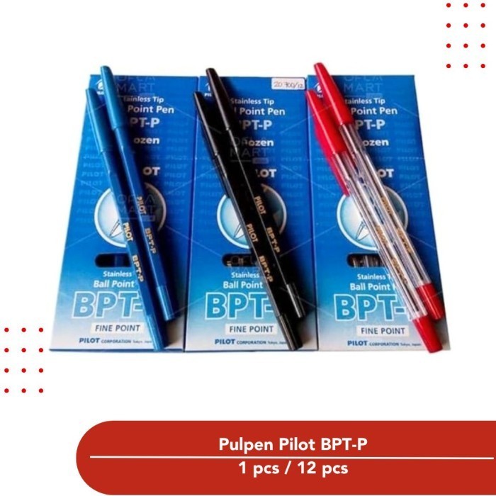 

Pulpen Pena Bolpoin Pilot BPT-P - Biru hitam Merah Murah (12 pcs)