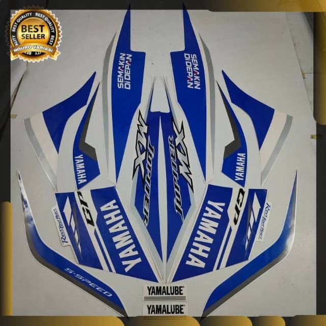 striping yamaha Jupiter mx new 2014 gp series biru putih stiker motor standar