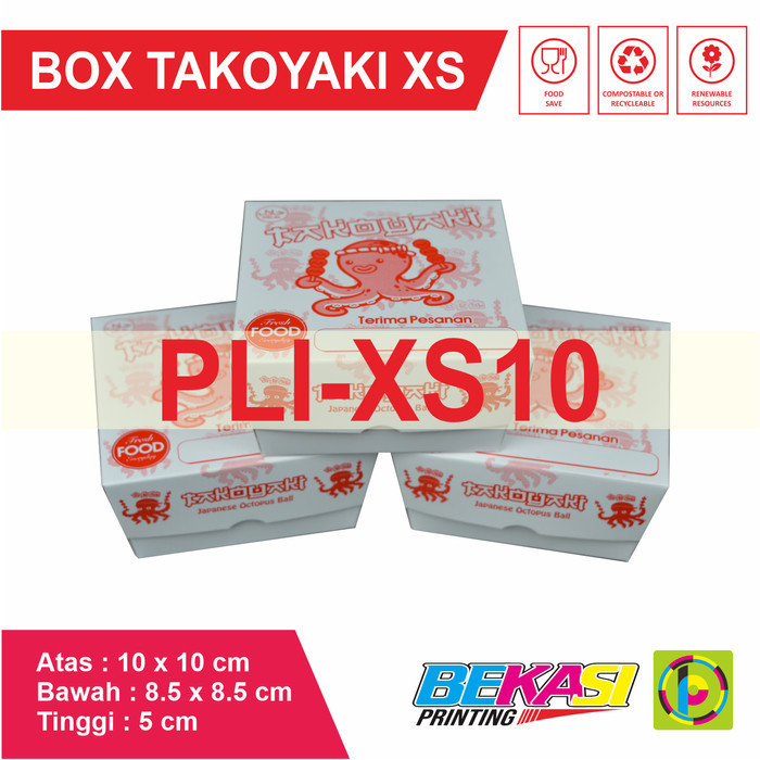 

Dus Takoyaki / Kotak Paper Box IVORY uk. 10 x 10 x 5 cm isi 100 Pcs - Duplex