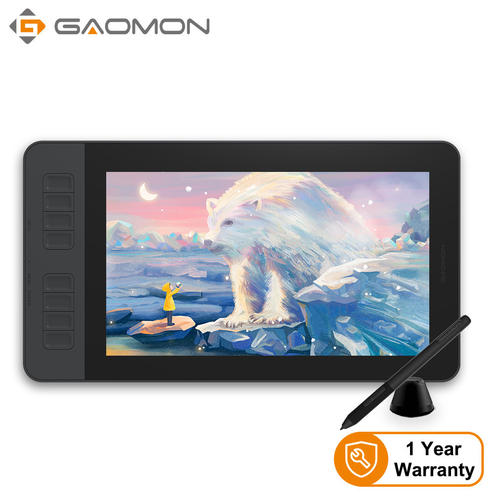GAOMON PD1161 IPS HD Graphic Tablet Monitor With 8 Shortcut Key & 8192 Level Stylus, Digital Pen Tab
