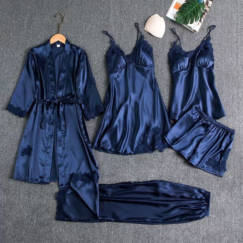 Ay00! BAJU TIDUR WANITA PIYAMA SET SEXY KIMONO 5 IN 1/BAJU TIDUR/BAJU DINAS WANITA/BAJU DINAS SEXY