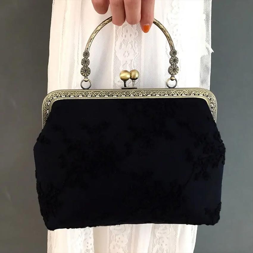 Behel Tas 20cm Elegan / Frame Behel Tas Rajut Lebar 20cm Behel Tas Rajut Pesta Aksesories /