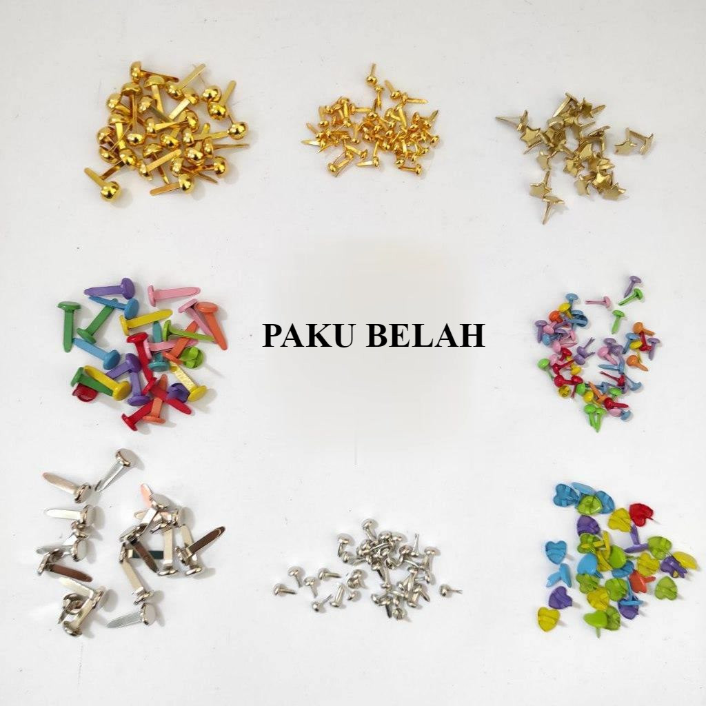 

1 Biji Paku Belah Besi / Paper Fastener 1 pcs / Paku Belah Besi Pengikat Kertas Bentuk / Brads Paper Fastener Split Pins