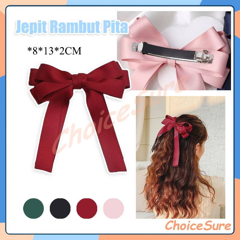 Jepit Rambut Pita Korea Elegan Panjang / jepit rambut pita korea premium / Elegan Panjang Pita Rambu