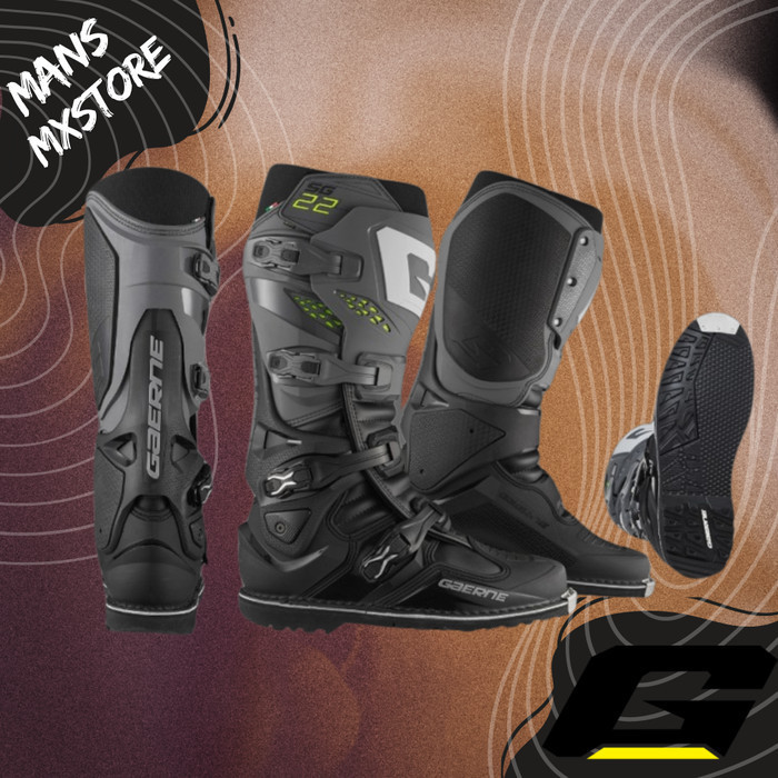 SEPATU GAERNE SG22 GORETEX ENDURO ANTHRACITE BLACK SEPATU GAERNE OFFROAD-BOOTS-CROSS
