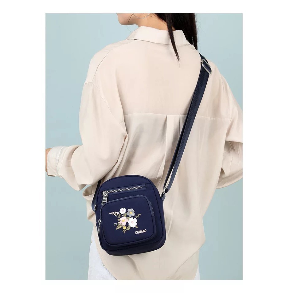 ❣️Promo❣️ PROMO SALE 10.10 - TAS SELEMPANG BORDIR BUNGA TENTENG RESLETING ATAS | TAS WANITA BERWARNA