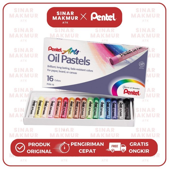 

Oil Pastel/Crayon Reguler Stick 16 Warna Pentel (Set)