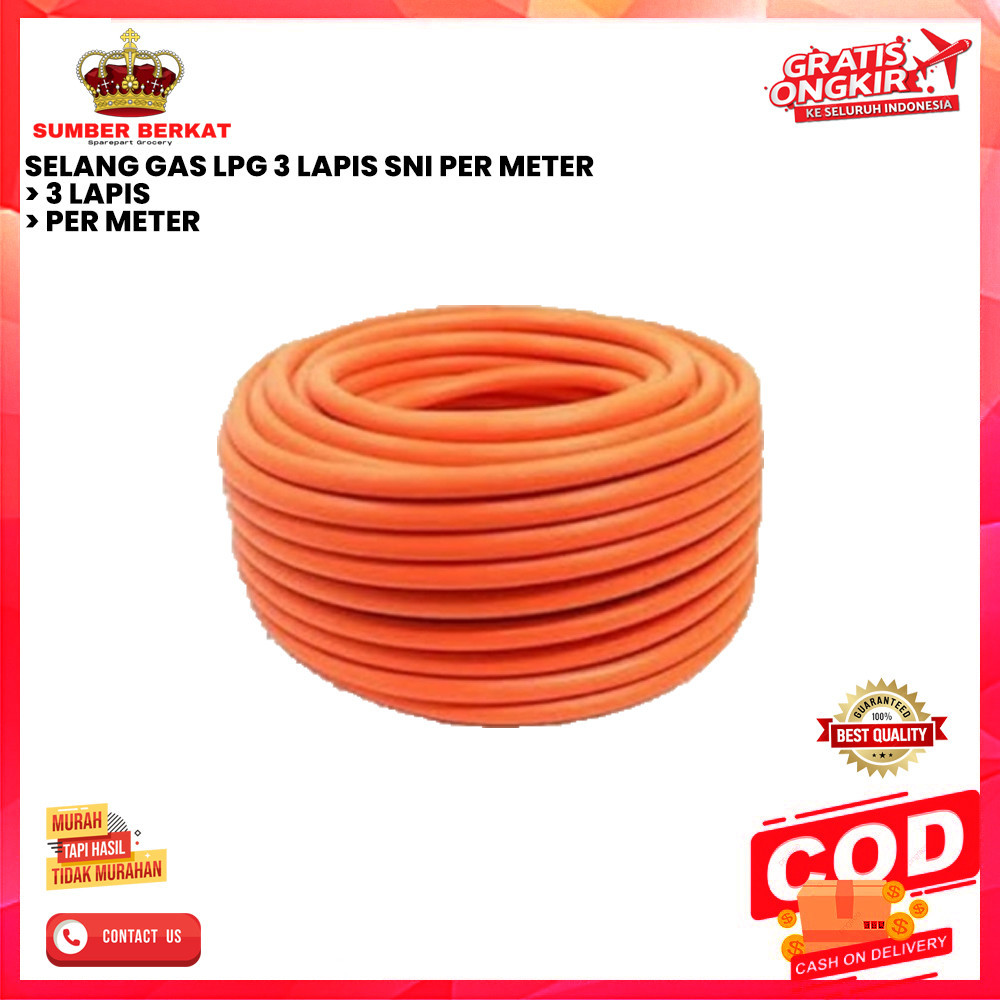 SELANG GAS LPG 3 LAPIS SNI PER METER [SB]