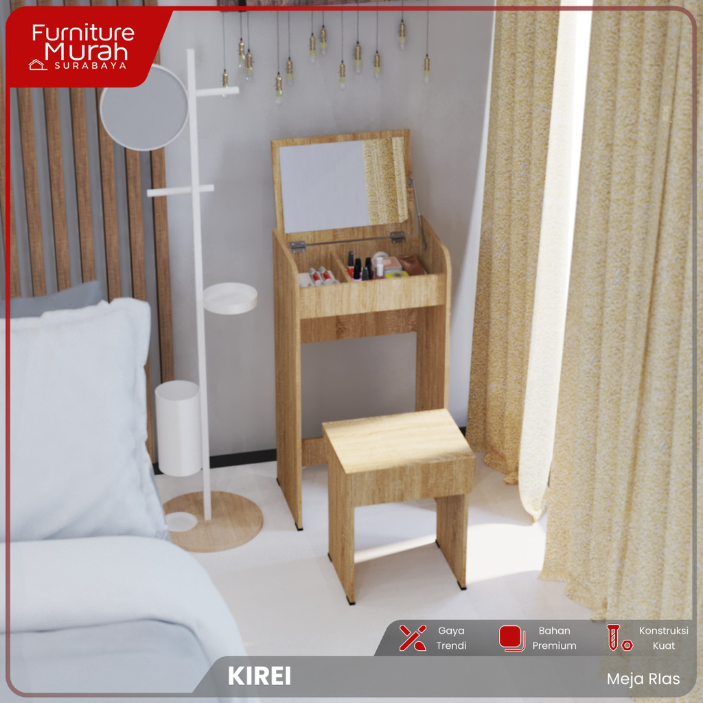 Furniture Murah Surabaya - Meja Rias Minimalis Terbaru Series 438 Kirei Meja Rias Aesthetic Sudah In