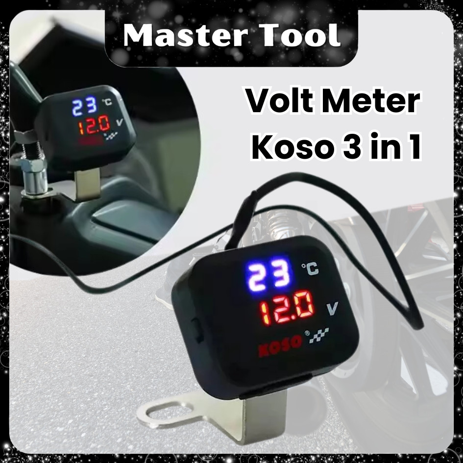 READY MASTER TOOL VOLT METER KOSO 3 IN 1/VOLTMETER 3 IN 1 KOSO USB ORIGINAL/VOLTMETER 3IN1 ANTI AIR