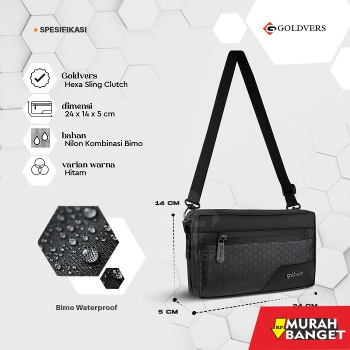 tas selempang pria kekinian Tas Selempang Pria Waterproof terbaru GOLDVERS HEXA Sling Clutch bag