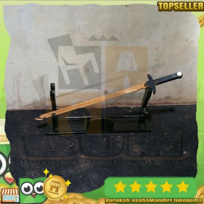 mainan pedang kayu ( wooden cosplay sword knight )