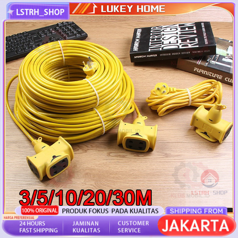 Kabel Sambungan Multi Fungsi /Colokan Kabel Listrik 10 Meter 20 Meter Sambungan Kabel Steker Kabel E