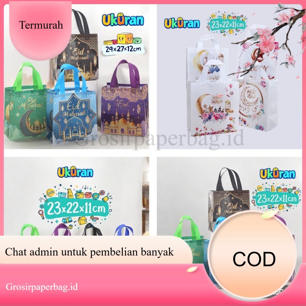 

Tas Kado Lebaran Goodie Bag Hampers Edisi Idul Fitri Eid Mubarak - Tas Tenteng Besar