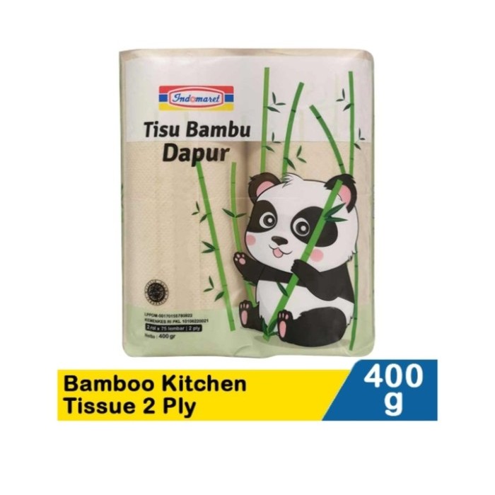 TX Indomaret bamboo kitchen tissue tisu bambu dapur 2ply 400 gr 2x75's