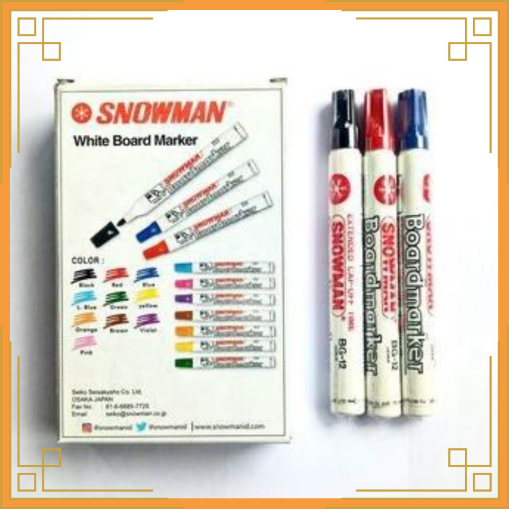 

SNOWMAN Spidol whiteboard bisa dihapus BG-12 (pcs)