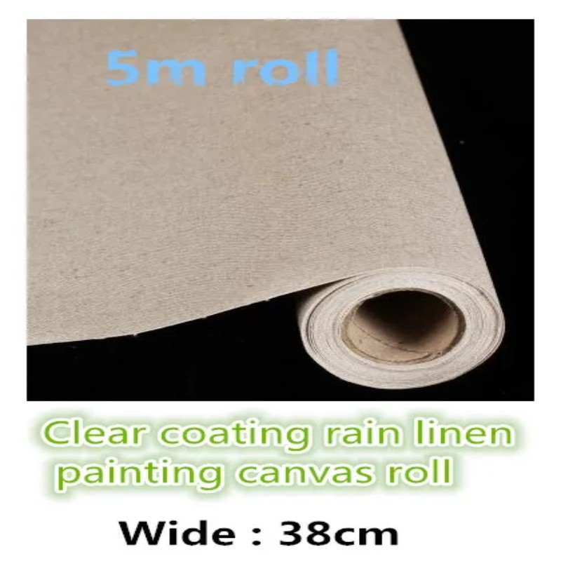 

38cm Pure Linen Canvas Roll/Clear Primed Artist Canvas Used For Drawing