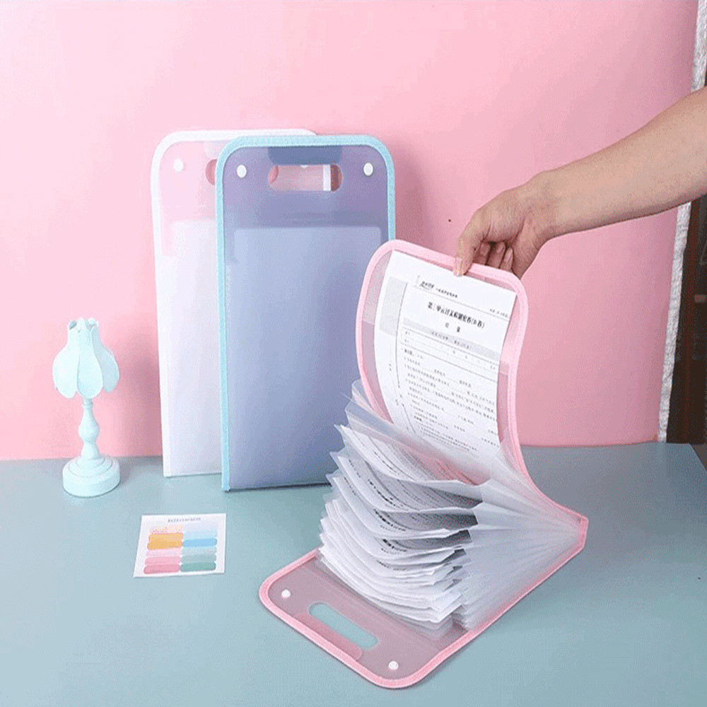 

13 Grid Portable Vertical Organ Bag Folder Wholesale A4 Test Paper Storage File Folder Bag Vertical Handbag Schoolbag