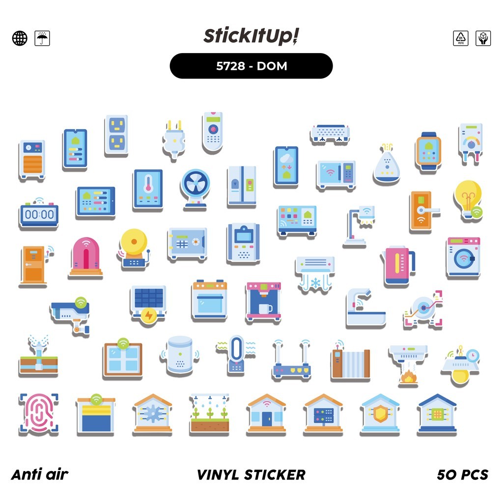 

COD 50 Pcs Stiker Domotics Lucu Anti Air Untuk Dekorasi Notebook Sepeda Skateboard Handphone