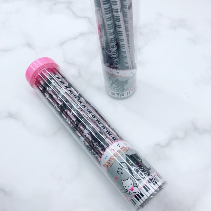 

Pensil kucing piano metalik tube isi 12