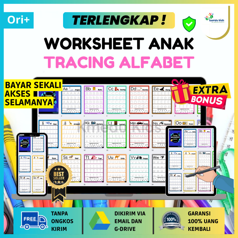 WORKSHEET TRACING ALFABET Buku Edukasi Anak Buku Worksheet Lembar Ebook Ebooks E Book Books Edukasi 