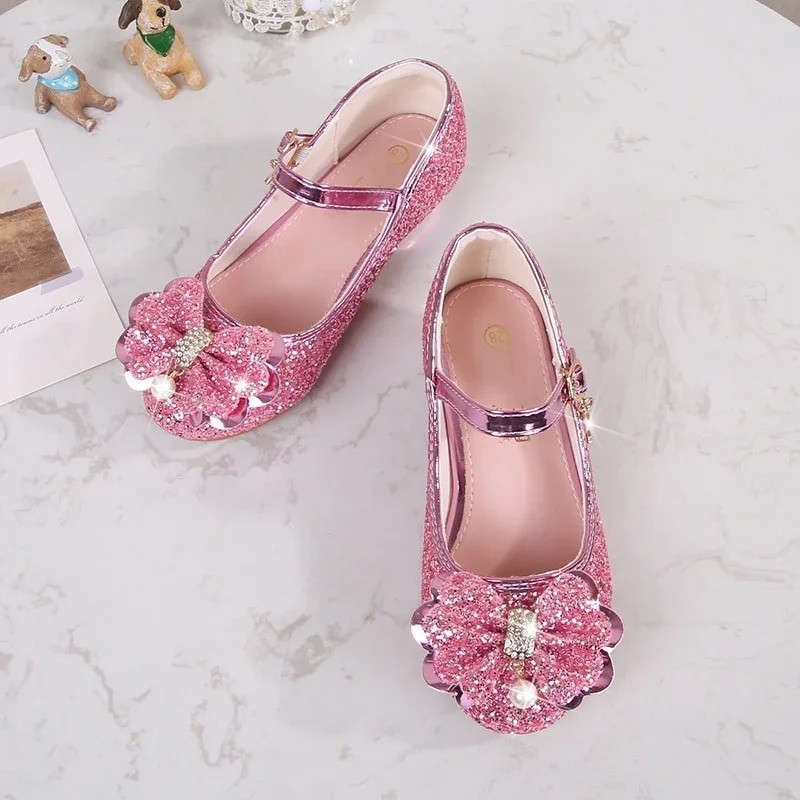 Sepatu Glitters Anak Gadis Perempuan Sepatu Hak Tinggi Model Baru Sepatu Putri Sepatu Penampilan Sep