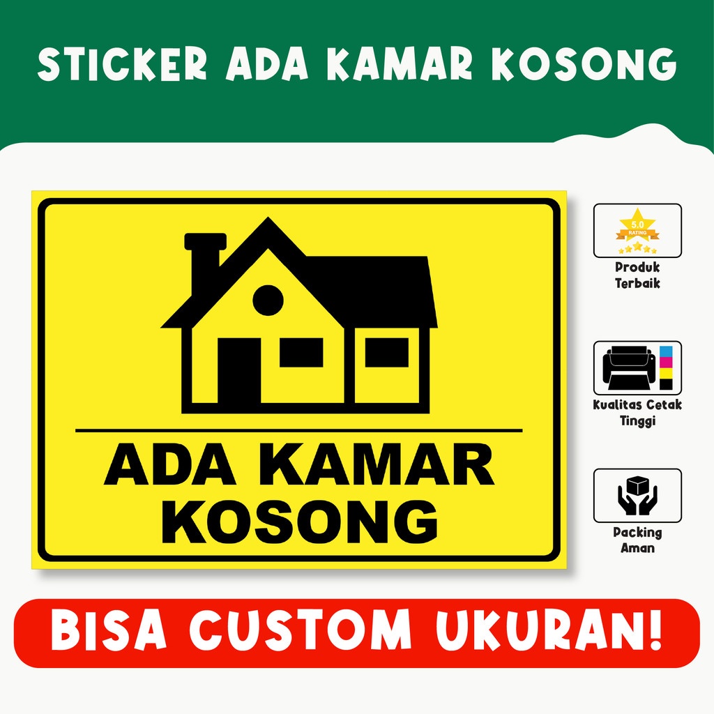 

Sticker Ada Kamar Kosong – Informasi Ketersediaan Kamar, Bisa Custom Nama & Ukuran
