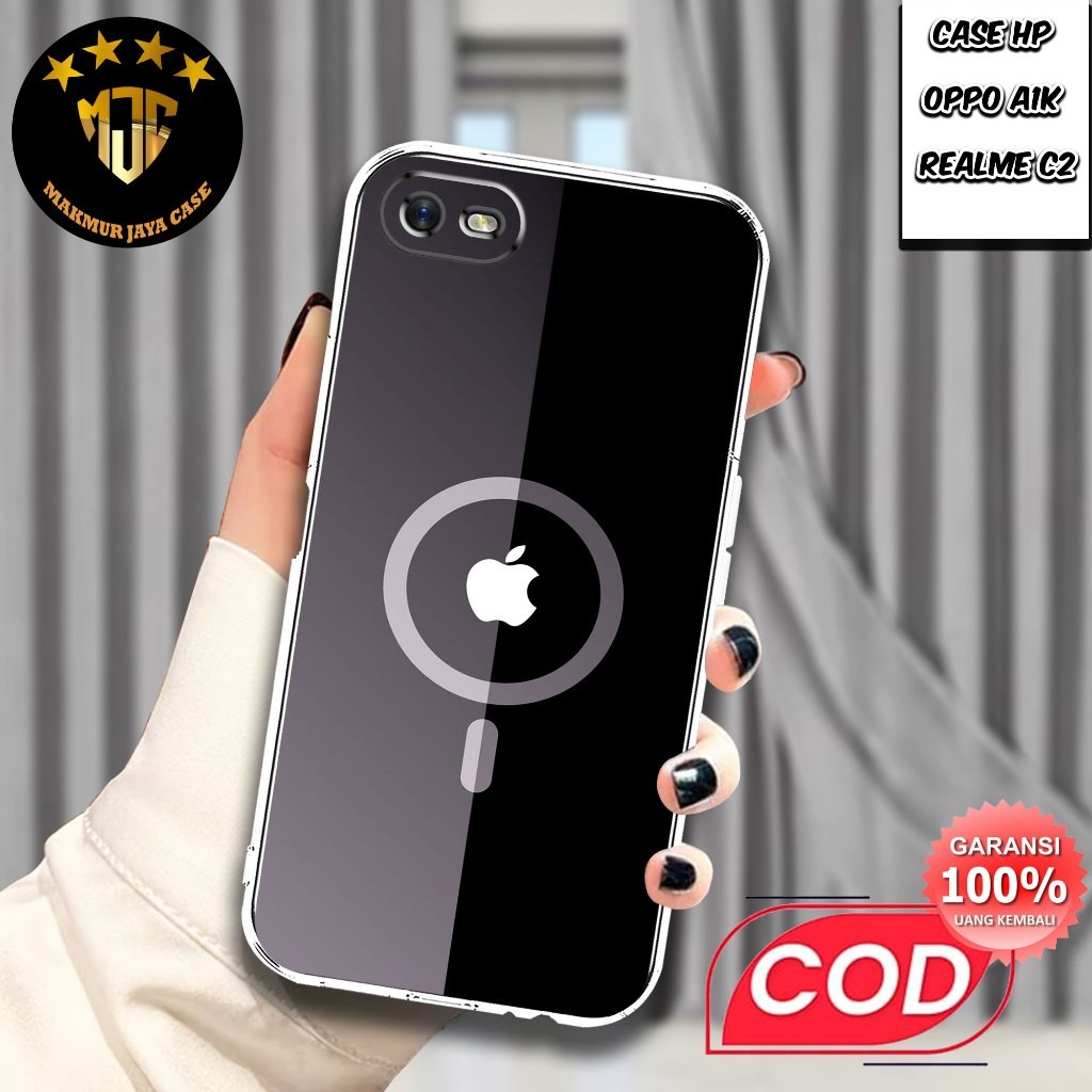 Case OPPO A1K / REALME C2 - Casing OPPO A1K Motif (magsafe ) - Softcase Premium Fourside - Bening Tr