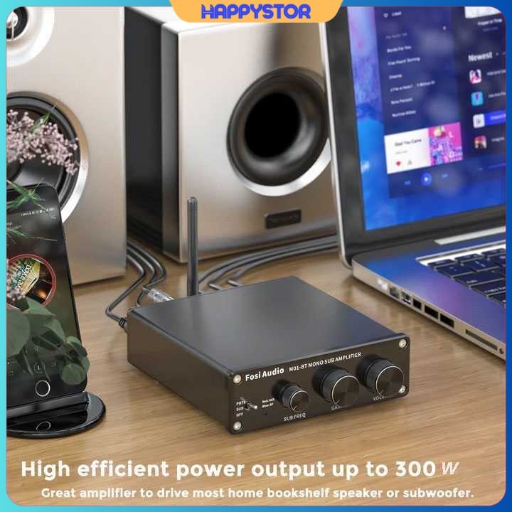 Subwoofer Amplifier Mono Channel 300W TDA7498E - Fosi Audio M01-BT