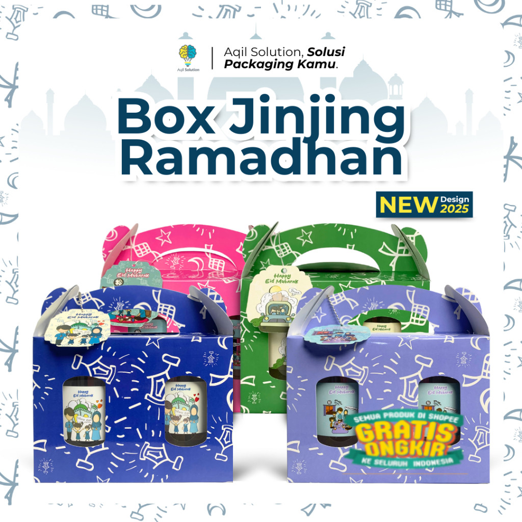 

(10 pcs) Aqied Box B / Box Hampers Lebaran 18,5x13,5x10 cm Eid Pattern by Aqil Solution / Box toples tabung 800ml 2 pcs / Dus Hampers / Kardus Lebaran / Kotak Lebaran/ langsung proses