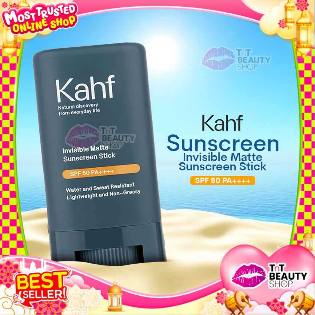 Kahf Invisible Matte Sunscreen Stick SPF 50 PA++++ 22 g Sunscreen Pria  | TnT Beauty Shop
