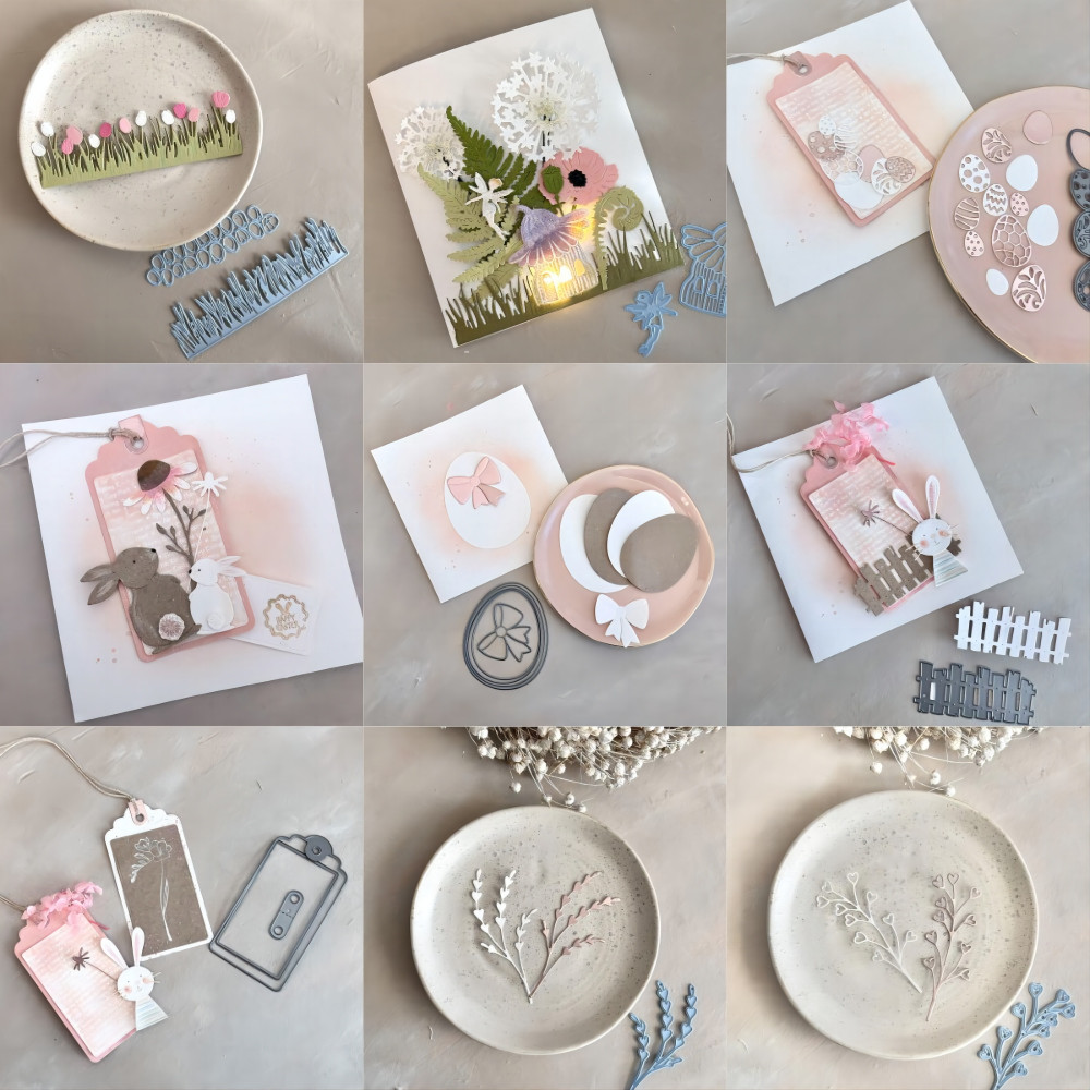 

Piggy Craft metal cutting dies cut die mold New Easter series Scrapbook paper craft knife mould blade punch stencils dies