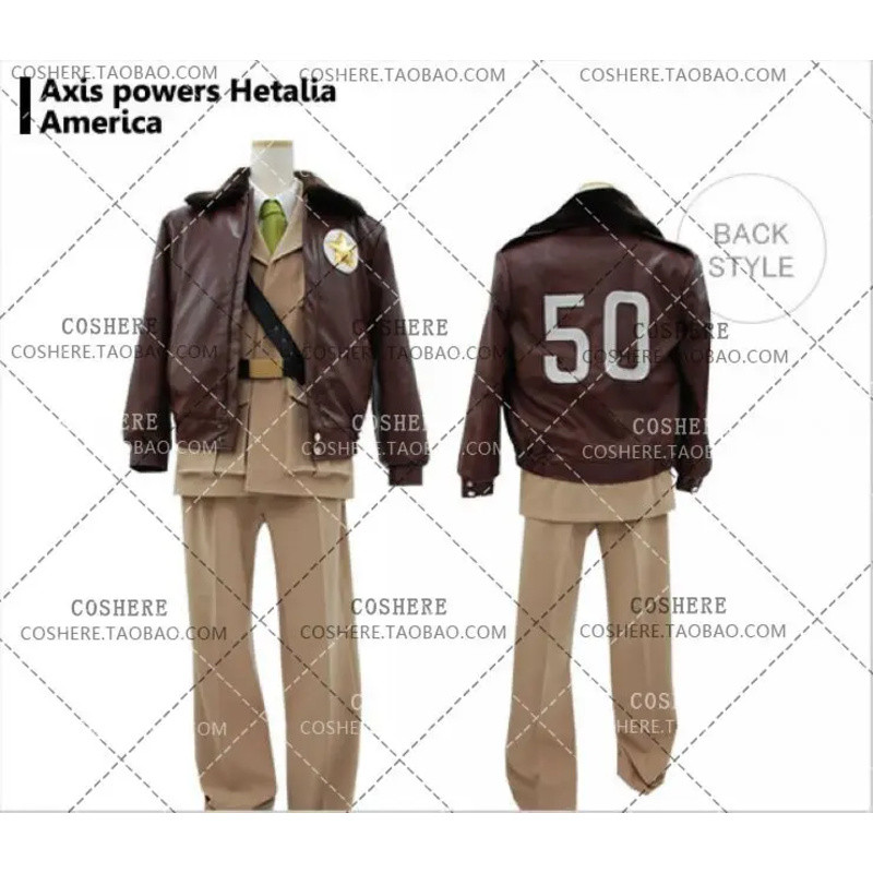 Axis Powers Hetalia Alfred F. Jones America military uniform cosplay costume any size 11