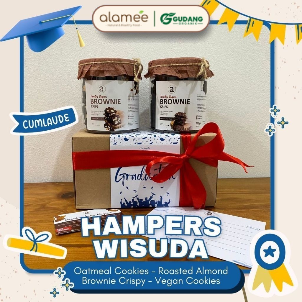 

ALAMEE Kado Wisuda Hampers Graduation Gift Hadiah Cemilan Snack Kue Kering Parcel Gift Box Bingkisan Gudang Organik