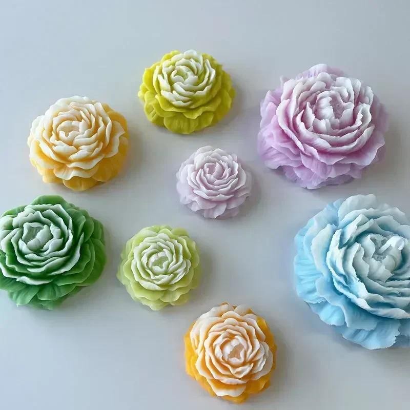 

Valentine's Day Rose Flower Silicone Candle Mould 3D Peony Fragrance Aromatherapy Plaster Resin Soap Making Tool DIY Crafts Gift