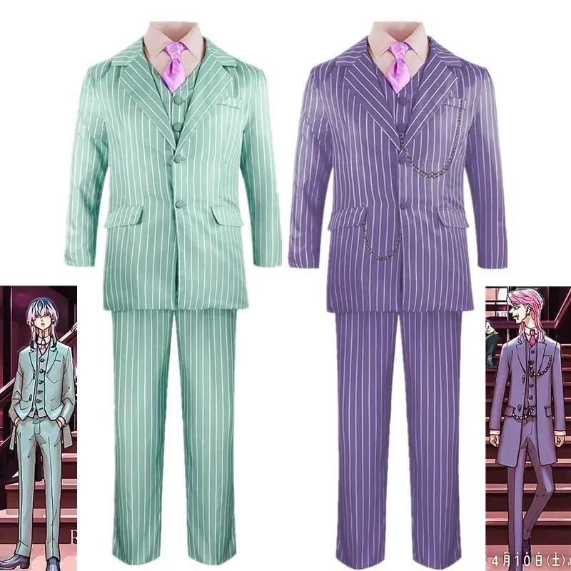 Anime Tokyo Revengers Rindo Haitani Cosplay Costume Green Uniform Shirt Tie Vest Pants Coat Suit Bon