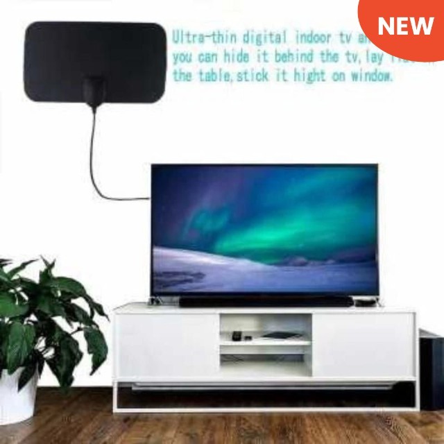 TAFFWARE Antena TV Digital Tabung Indoor DVB-T2 4K High Gain 25dB -