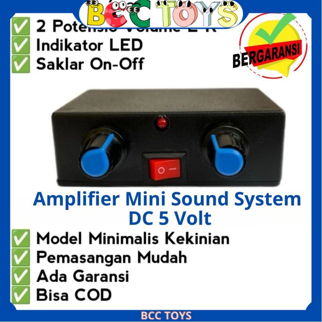 BCC Power Ampli Mini 5volt 2 Channel Free usb free aux jernih bas mantap Amplifier Miniatur Sound Sy